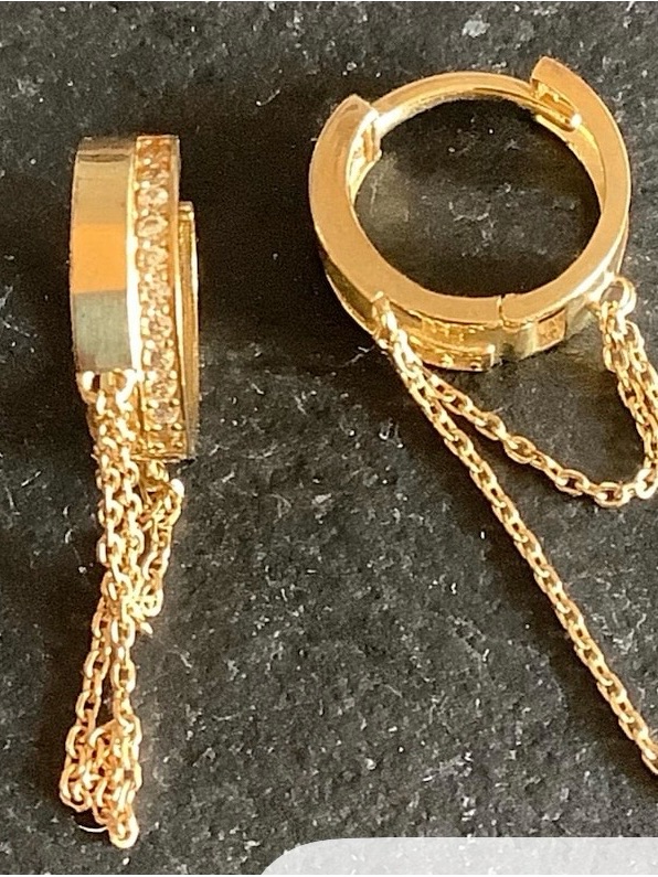 10k Gold Huggie Cz Solid Gold Earrings - Women Jewelry